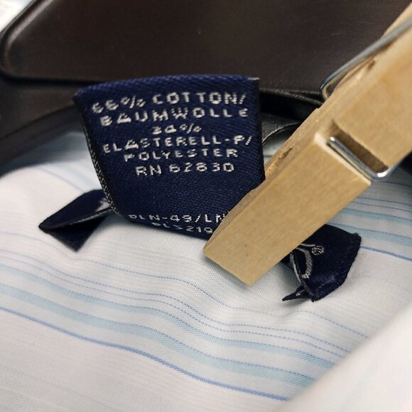 Lands'End Button Up Women Size 16R Cotton Blend Multicolor Striped Blouse Shirt - Picture 10 of 10